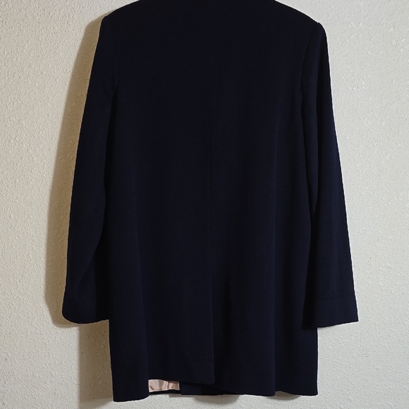 Classic Navy Wool Coat by Fleurette - Picture 4 of 7